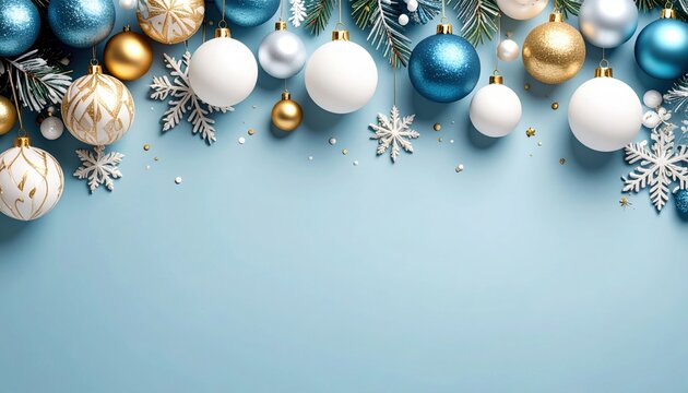 Festive christmas ornament display holiday decor digital background winter wonderland aerial view celebratory concept