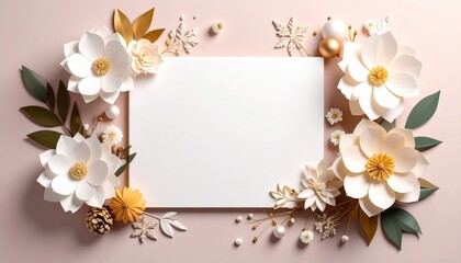 Elegant floral frame design for special occasions studio background digital art soft color palette aesthetic viewpoint celebration concept