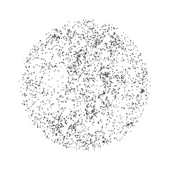 Black stenciled circle with stains vector, grunge stencil circle vector art