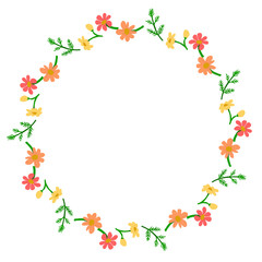frame of hand drawn flowers
