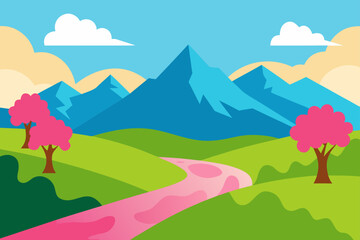 Fototapeta premium landscape with mountains