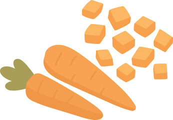 Carrots and Cubed Pieces