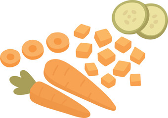 Carrots and Zucchini, Whole and Sliced