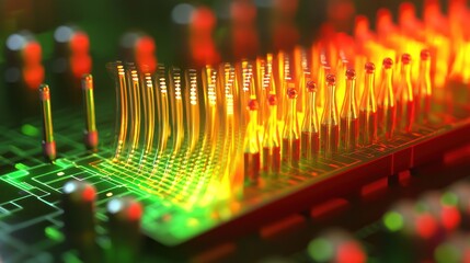 Abstract Circuit Board: A Symphony of Light and Technology