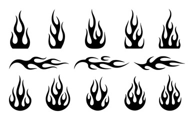 Black flame tribal designs and shapes fire graphic