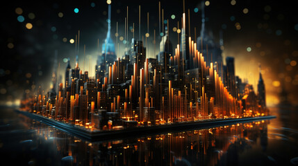Obraz premium Chart graphs of the stock market representing our economy