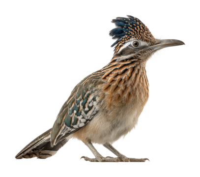 Captivating roadrunner bird in natural habitat wildlife view isolated on transparent background