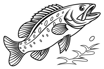 Fototapeta premium coloring page line art the bass black vector