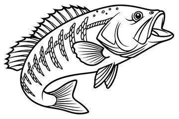 coloring page line art the bass black vector