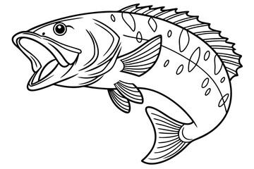 coloring page line art the bass black vector