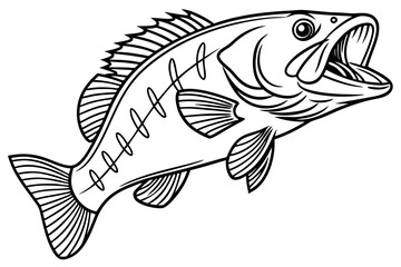 coloring page line art the bass black vector