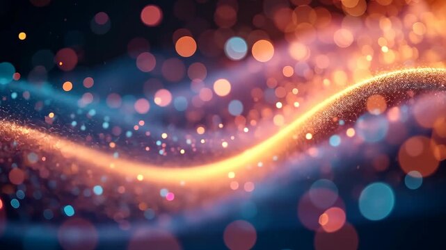 Vibrant Abstract Digital Waves with Sparkling Light Particles for Creative Backgrounds