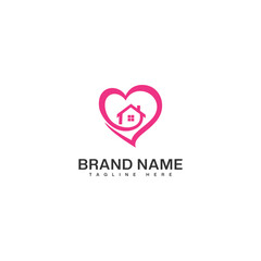 Love Home Logo vector design 