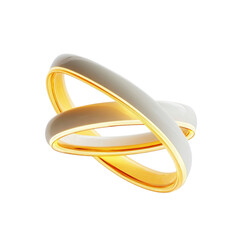 Intertwined Gold and White Wedding Rings Symbol of Love and Commitment