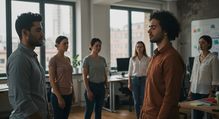 Meditation mindfulness office business corporate wellness team building exercise focus concentration calm zen 100