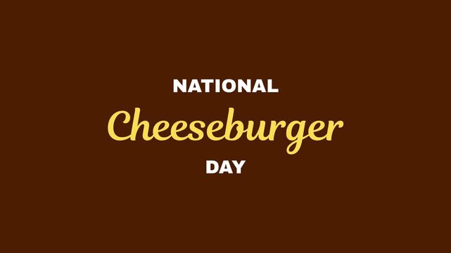 National Cheeseburger Day text animation video