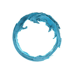 Abstract Circular Water Splash Teal Blue Liquid Ring