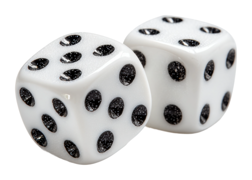 Dice rolling game event home game content view luck and strategy concept isolated on transparent background