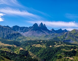 mountain landscape with blue sky