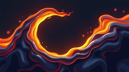 Abstract Molten Arc, 3D gradient, liquid shape, flowing lines, glowing, heavy, smooth, powerful, abstract, intense