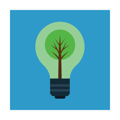 Lightbulb with Tree Canopy Inside Icon