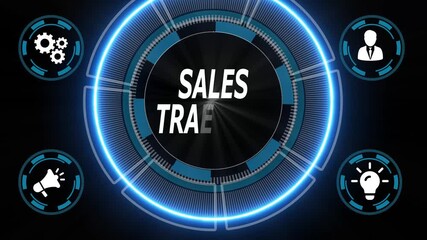 Sales training, business development and financial growth concept on virtual screen new business concept.
