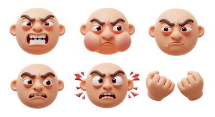 Cartoon angry faces