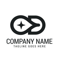 Creative Letter OD or DO Modern Minimalist Vector Logo Design Templates for Brand
