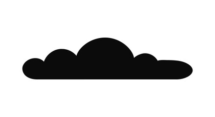 Simple black cloud silhouette isolated on white background