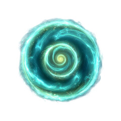 Mystical Teal Energy Vortex Abstract Swirling Light and Energy Orb