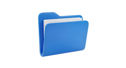 A blue folder with white papers on a black background    .ai generative, transparent background, white background. isolated on white background, png, jpeg, jpg.