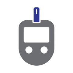 Simple icon of a glucose meter for blood sugar monitoring isolated on white background