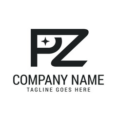 Creative Letter PZ or ZP Modern Minimalist Vector Logo Design Templates for Brand
