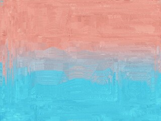 Abstract painted background with coral and blue gradient
