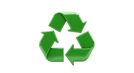 Green Recycling Symbol Isolated on Transparent Background

