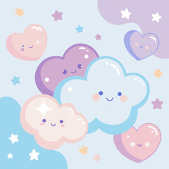 soft pastel clouds background