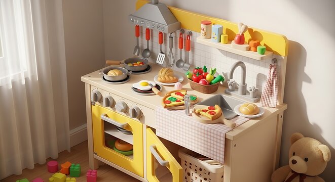 A child's play kitchen set for whisking up imaginative fun.