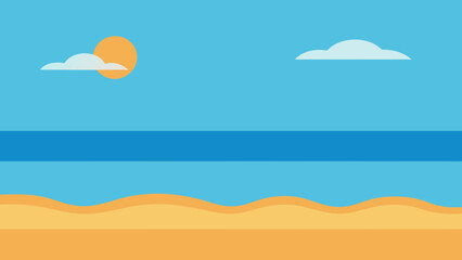 Flat Ocean Horizon with Minimal Beach Elements Coastal Design