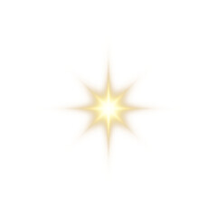 Bright sunlight PNG with star shine, space flare, and glowing flash. Futuristic luxury lens flare, burst, star