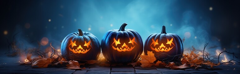 Treat or treat background ai generative, forest, skittish, halloween, pumpkin