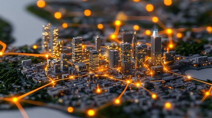 Smart City: Networked Metropolis at Night