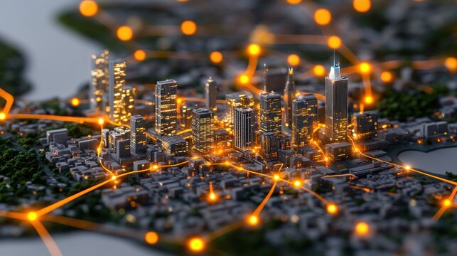 Smart City: Networked Metropolis at Night