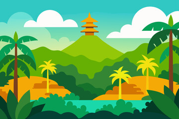 summer landscape with mountains