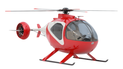 Electric Helicopter for Air Travel background isolated on a Transparent background, PNG file.