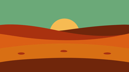 Abstract Horizon Over Dry Soil Field Minimal Landscape Design