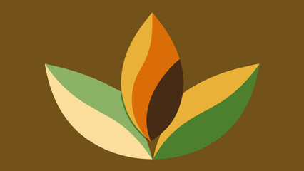 Abstract Leaf Shapes in Gradient Earth Tones Organic Botanical Design