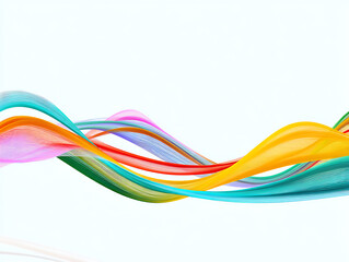 Colorful abstract wave design on a white background, creating a vibrant and dynamic visual effect.