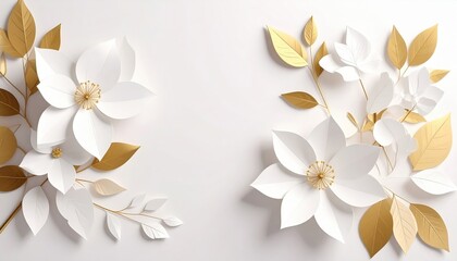 Fototapeta premium Elegant floral arrangement in soft pastel paper art display contemporary design studio setting aesthetic composition