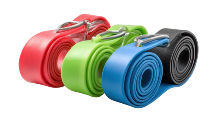 Fitness Resistance Bands background isolated on a Transparent background, PNG file.