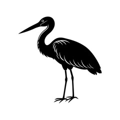 stork bird silhouette art illustration vector 
